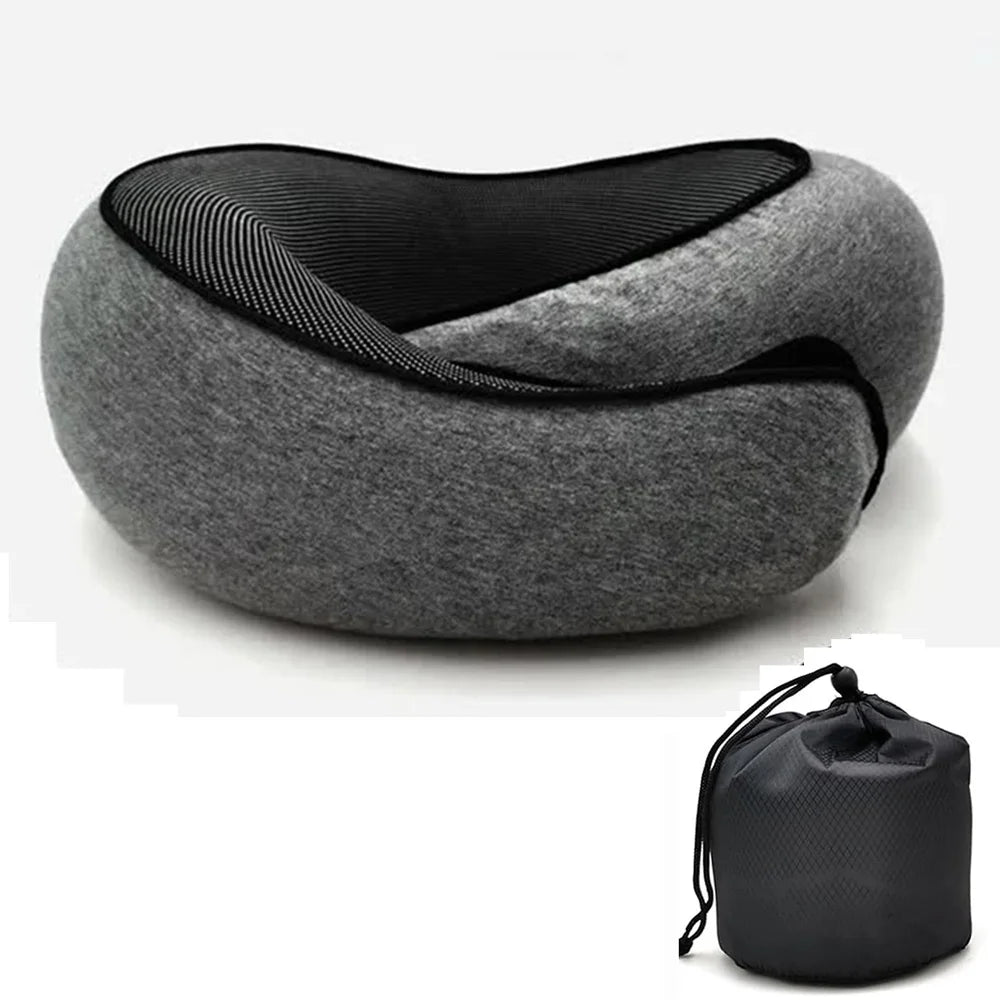 Ergonomic Memory Foam Travel Neck Pillow – U-Shaped Support