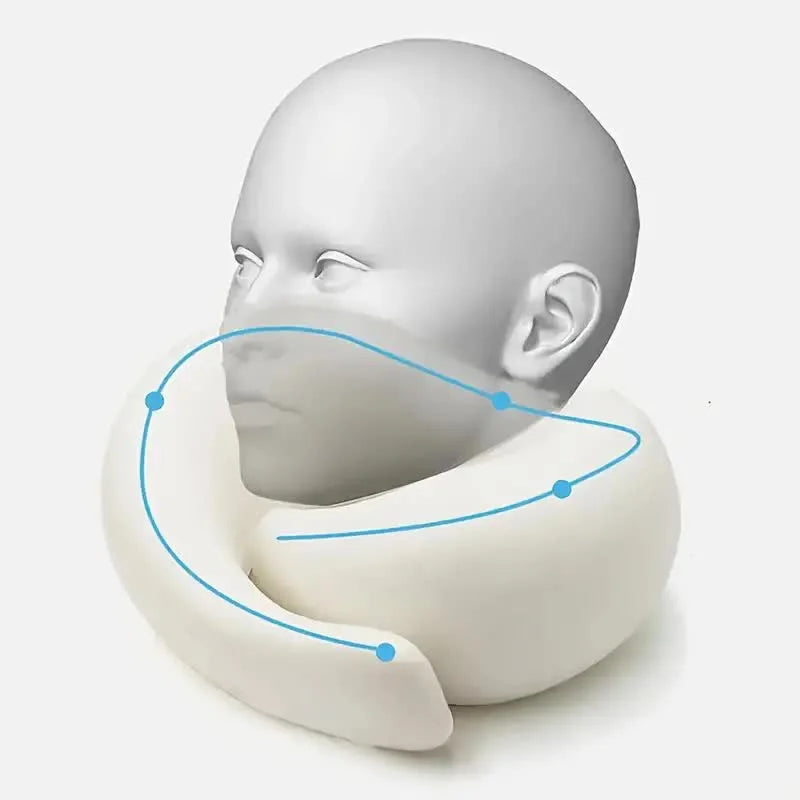 Ergonomic Memory Foam Travel Neck Pillow – U-Shaped Support