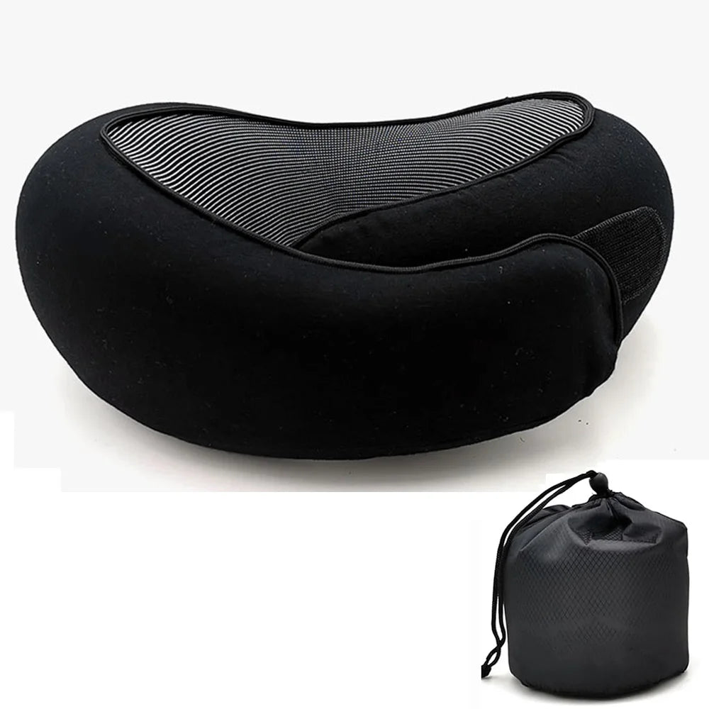 Ergonomic Memory Foam Travel Neck Pillow – U-Shaped Support