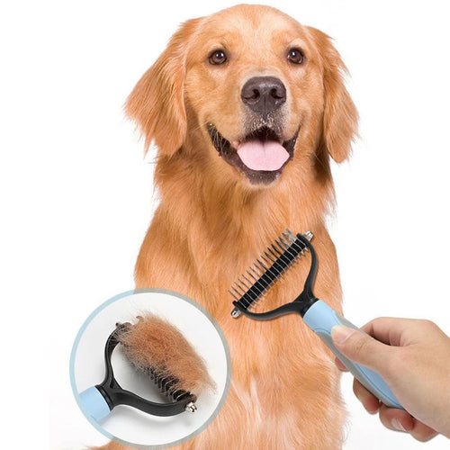 Self-Cleaning Pet Deshedding Brush for Dogs & Cats