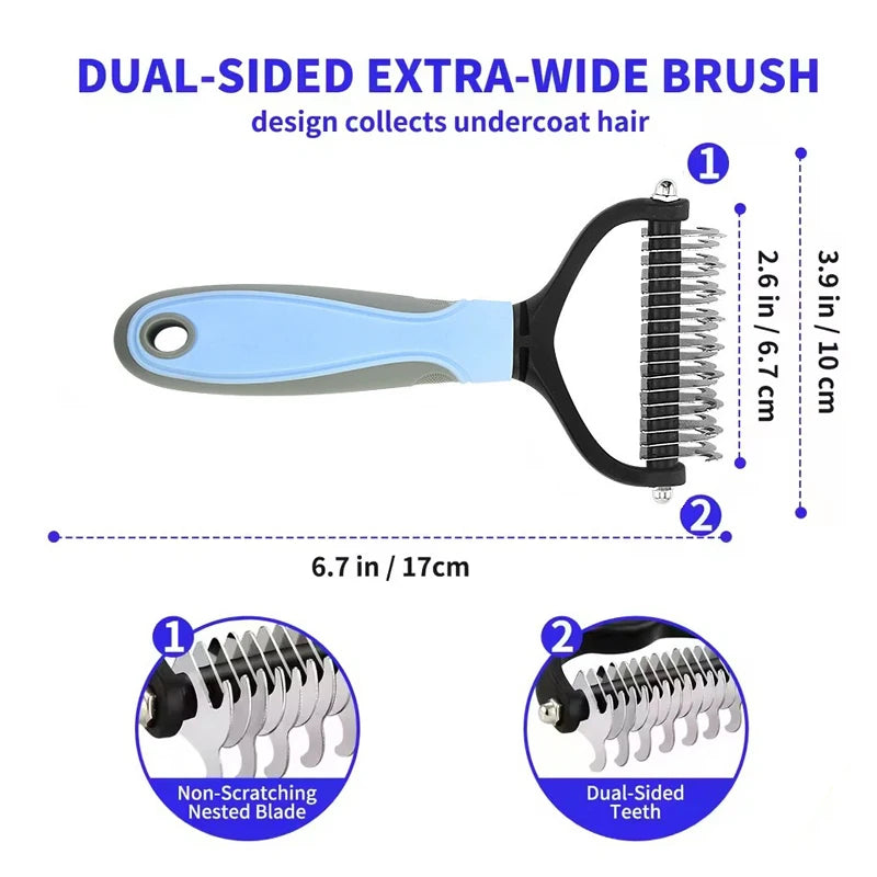 Self-Cleaning Pet Deshedding Brush for Dogs & Cats